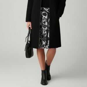 Moa Collection Women's Floral Print A-Line Midi Skirt Size Large NWOT